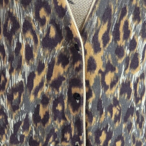 Antgropologie X Tracy Reese Leopard Print Women's Cardigan Sweater Size Medium - Picture 6 of 7